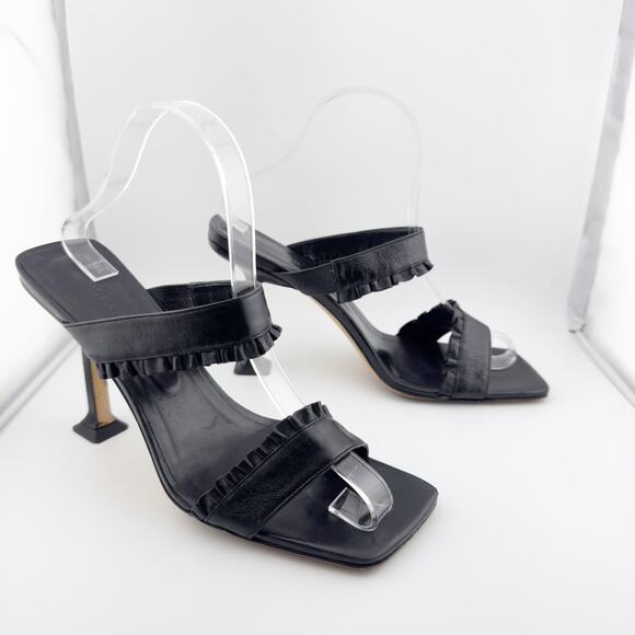 BY FAR Black Square Toe Heels - Picture 1 of 11